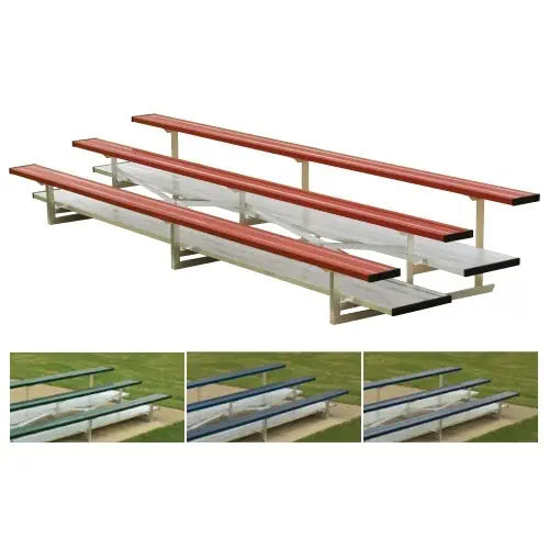 2 Row 15' Powder Coated BleachersScarlet
